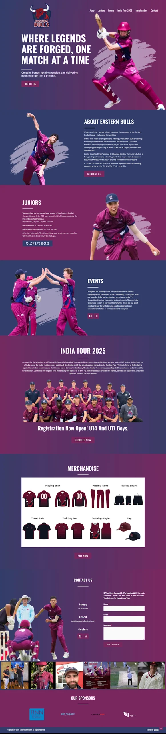 Eastern Bulls Cricket club website