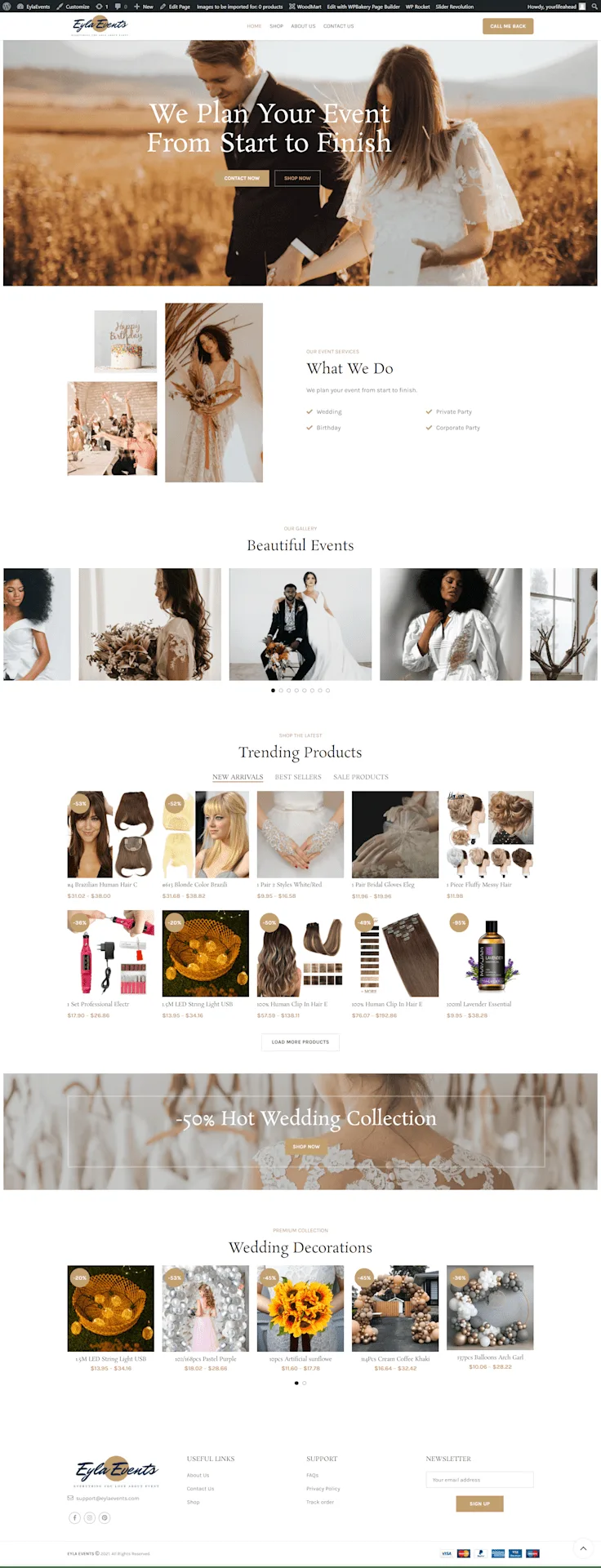 Eyla Events business website