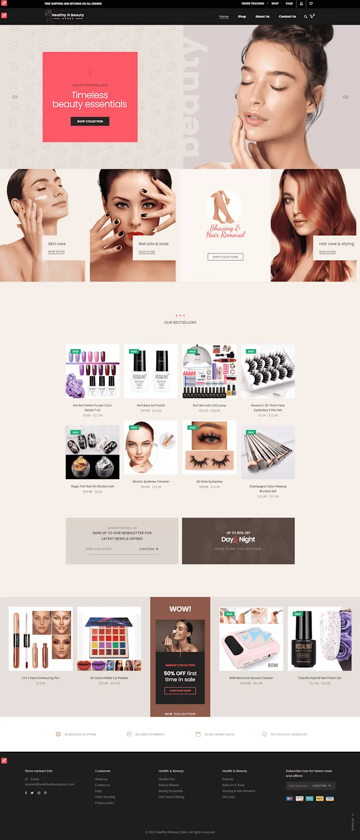 Health and Beauty Store ecommerce website